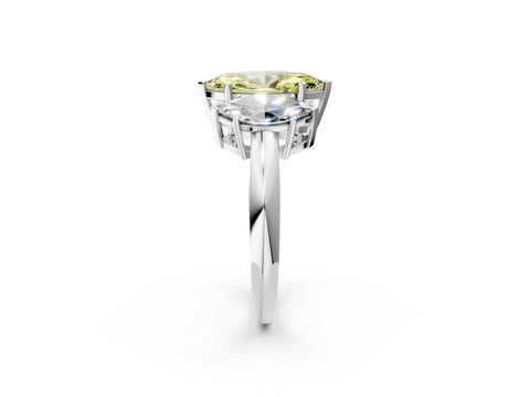 White gold Three-Stone Fancy Yellow Marquise Cut Cut Diamond Engagement Ring with Prong Setting on a White Gold Band_14
