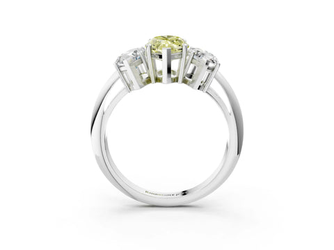White gold Three-Stone Fancy Yellow Marquise Cut Cut Diamond Engagement Ring with Prong Setting on a White Gold Band_15