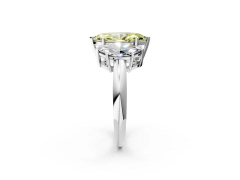 White gold Three-Stone Fancy Yellow Marquise Cut Cut Diamond Engagement Ring with Prong Setting on a White Gold Band_26