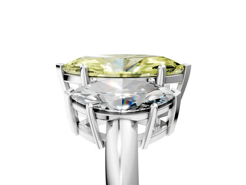 White gold Three-Stone Fancy Yellow Marquise Cut Cut Diamond Engagement Ring with Prong Setting on a White Gold Band_53