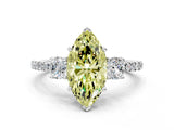White gold Three-Stone Fancy Yellow Marquise Cut Cut Diamond Pavé Band with Prong Setting_27