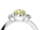 White gold Three-Stone Fancy Yellow Marquise Cut Cut Diamond Pavé Band with Prong Setting_31