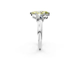 White gold Three-Stone Fancy Yellow Marquise Cut Cut Diamond Ring with Channel Set Band and Four-Prong Setting_2