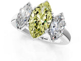 White gold Three-Stone Fancy Yellow Marquise Cut Cut Diamond Ring with Channel Set Band and Four-Prong Setting_37