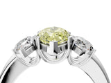 White gold Three-Stone Fancy Yellow Marquise Cut Cut Diamond Ring with Channel Set Band and Four-Prong Setting_4