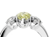 White gold Three-Stone Fancy Yellow Marquise Cut Cut Diamond Ring with Channel Set Band and Four-Prong Setting_40