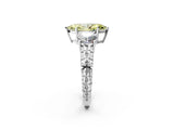 White gold Three-Stone Fancy Yellow Marquise Cut Cut Diamond Ring with Channel-Set Band and Prong Setting_2