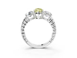 White gold Three-Stone Fancy Yellow Marquise Cut Cut Diamond Ring with Channel-Set Band and Prong Setting_3