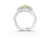 White gold Three-Stone Fancy Yellow Marquise Cut Cut Diamond Ring with Prong Setting and Classic Band_3