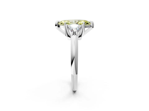 White gold Three-Stone Fancy Yellow Marquise Cut Cut Diamond Ring with Trillion Side Stones and Four-Prong Setting_13