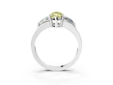 White gold Three-Stone Fancy Yellow Marquise Cut Cut Diamond Ring with Trillion Side Stones on a Split Shank Band_3