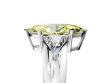 White gold Three-Stone Fancy Yellow Marquise Cut Cut Diamond Ring with Trillion Side Stones on a Split Shank Band_5