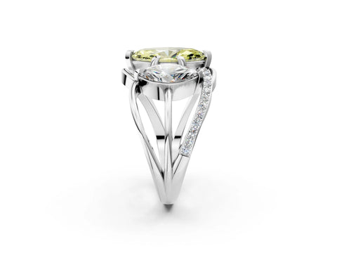 White gold Three-Stone Fancy Yellow Marquise Cut Cut Diamond Split Shank Prong Set Ring_14