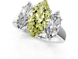 White gold Three-Stone Fancy Yellow Marquise Cut Cut Solitaire Ring with Classic Prong Setting_13