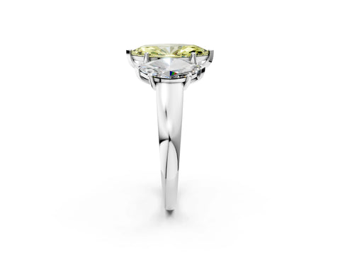 White gold Three-Stone Fancy Yellow Marquise Cut Cut Solitaire Ring with Classic Prong Setting_14