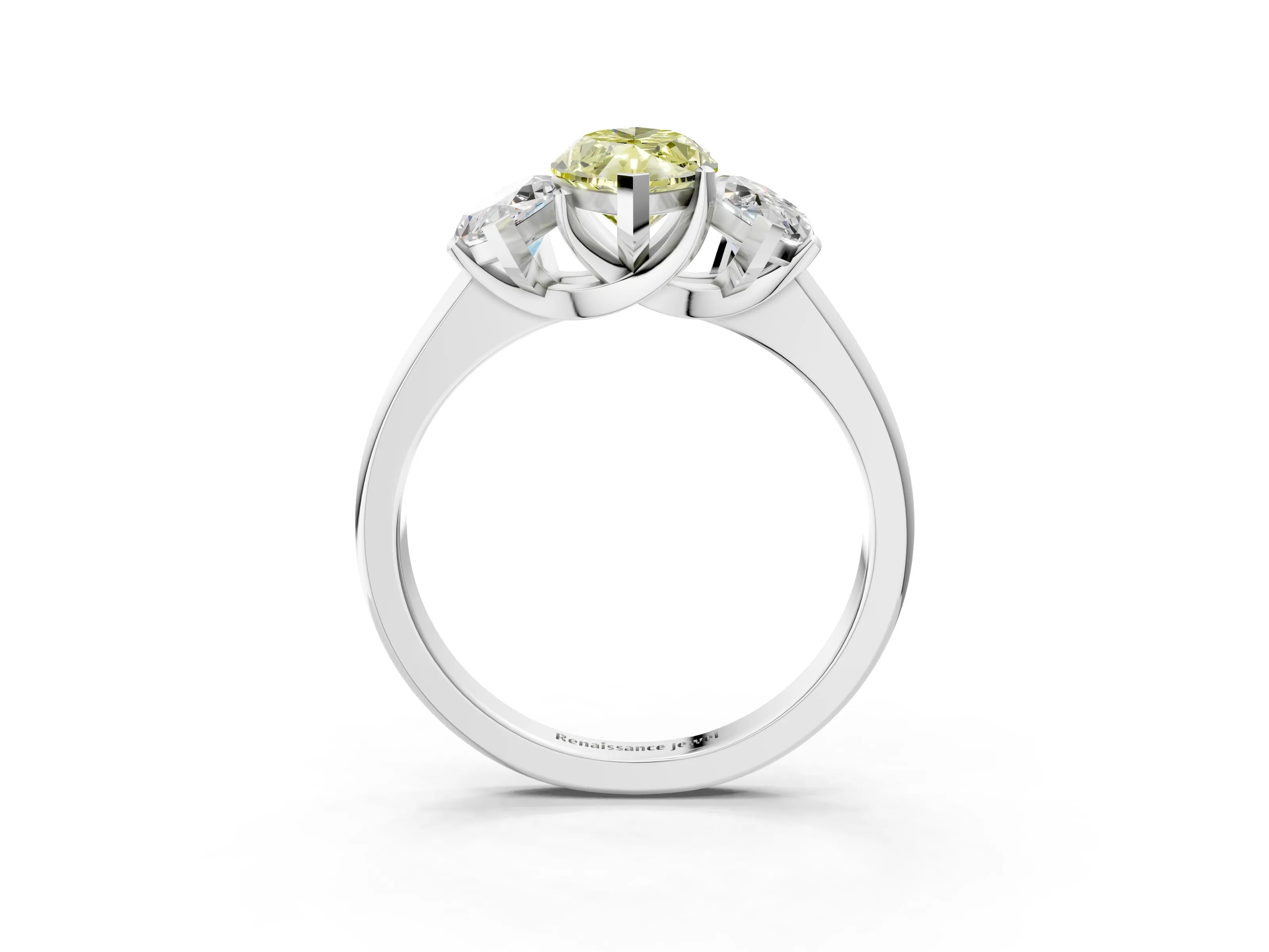 White gold Three-Stone Fancy Yellow Marquise Cut Cut Solitaire Ring with Classic Prong Setting_15