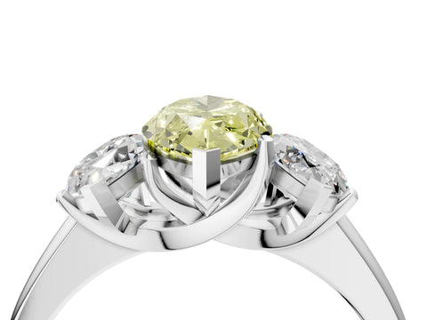 White gold Three-Stone Fancy Yellow Marquise Cut Cut Solitaire Ring with Classic Prong Setting_16