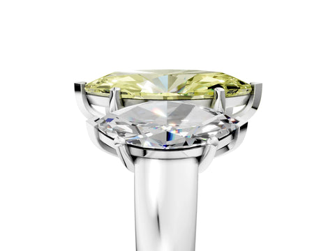 White gold Three-Stone Fancy Yellow Marquise Cut Cut Solitaire Ring with Classic Prong Setting_17