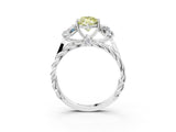 White gold Three-Stone Fancy Yellow Marquise Cut Diamond Braided Band Ring with Four-Prong Setting_36