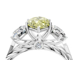 White gold Three-Stone Fancy Yellow Marquise Cut Diamond Braided Band Ring with Four-Prong Setting_37