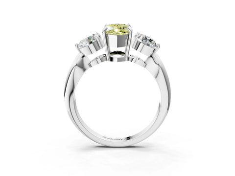 White gold Three-Stone Fancy Yellow Marquise Cut Diamond Channel Set Engagement Ring with Prong Setting_15