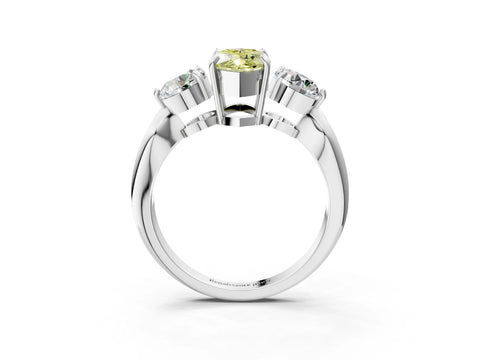 White gold Three-Stone Fancy Yellow Marquise Cut Diamond Channel Set Engagement Ring with Prong Setting_39