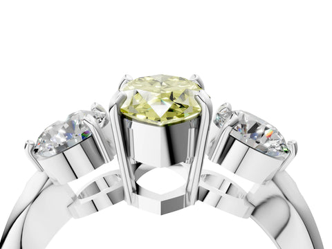White gold Three-Stone Fancy Yellow Marquise Cut Diamond Channel Set Engagement Ring with Prong Setting_40