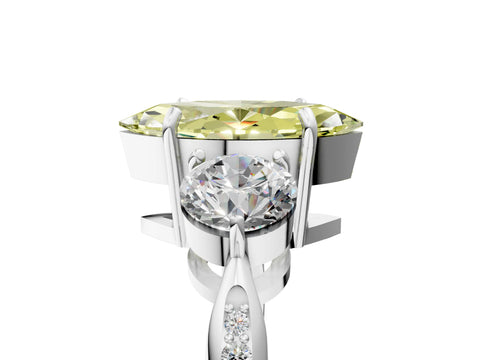 White gold Three-Stone Fancy Yellow Marquise Cut Diamond Channel Set Engagement Ring with Prong Setting_41