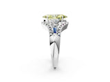 White gold Three-Stone Fancy Yellow Marquise Cut Diamond Engagement Ring with Pave Band and Prong Setting_14