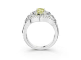 White gold Three-Stone Fancy Yellow Marquise Cut Diamond Engagement Ring with Pave Band and Prong Setting_15