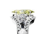 White gold Three-Stone Fancy Yellow Marquise Cut Diamond Engagement Ring with Pave Band and Prong Setting_17