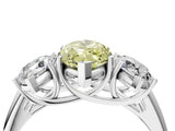 White gold Three-Stone Fancy Yellow Marquise Cut Diamond Engagement Ring with Prong Setting_19