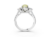 White gold Three-Stone Fancy Yellow Marquise  Cut Diamond Pavé Band with Four-Prong Setting_12