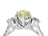 White gold Three-Stone Fancy Yellow Marquise  Cut Diamond Pavé Band with Four-Prong Setting_13