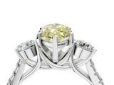 White gold Three-Stone Fancy Yellow Marquise  Cut Diamond Pavé Band with Four-Prong Setting_4