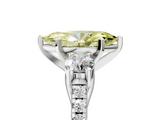 White gold Three-Stone Fancy Yellow Marquise  Cut Diamond Pavé Band with Four-Prong Setting_5
