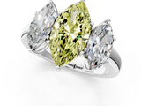 White gold Three-Stone Fancy Yellow Marquise  Cut Diamond Ring with Channel-Set Band and Four-Prong Setting_18