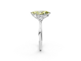 White gold Three-Stone Fancy Yellow Marquise  Cut Diamond Ring with Pear Side Stones in Four-Prong Setting_2