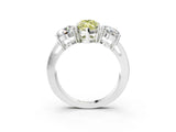 White gold Three-Stone Fancy Yellow Marquise Cut Diamond Ring with Round Side Stones, Classic Band, and Four-Prong Setting_39