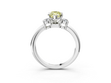 White gold Three-Stone Fancy Yellow Marquise  Cut Diamond Solitaire with Prong Setting and Classic Band_3