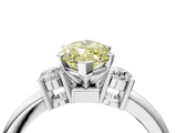 White gold Three-Stone Fancy Yellow Marquise  Cut Diamond Solitaire with Prong Setting and Classic Band_4
