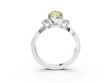 White gold Three-Stone Fancy Yellow Marquise  Cut Diamond Twist Band with Prong Setting_3