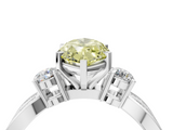 White gold Three-Stone Fancy Yellow Marquise  Cut Diamond Twist Band with Prong Setting_4
