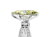 White gold Three-Stone Fancy Yellow Marquise  Cut Diamond Twist Band with Prong Setting_5