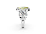 White gold Three-Stone Fancy Yellow Marquise Cut Diamond Wave Pave Band with Prong Setting_50