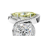 White gold Three-Stone Fancy Yellow Marquise Cut Diamond Wave Pave Band with Prong Setting_53