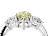White gold Three-Stone Fancy Yellow Marquise  Cut Solitaire Ring with Prong Setting_7