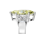 White gold Three-Stone Fancy Yellow Marquise  Cut Solitaire Ring with Prong Setting_8