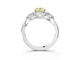 White gold Three-Stone Fancy Yellow Oval Cut Brilliant Diamond Solitaire Ring with Tapered Band and Four-Prong Setting_34