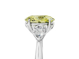 White gold Three-Stone Fancy Yellow Oval Cut Brilliant Diamond Solitaire Ring with Tapered Band and Four-Prong Setting_36